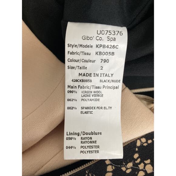 Michael Kors Collection Dress Black Nude Lace Print Wool Sheath Midi Sle… - Picture 8 of 9